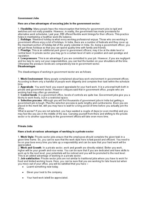 Image result for Difference Between Government and Private Job