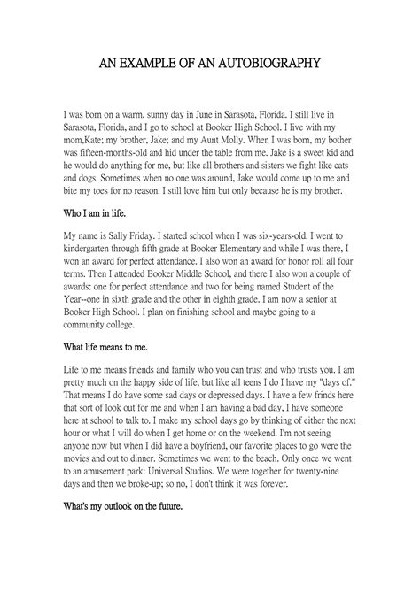 Image result for Examples of Life Story Writing