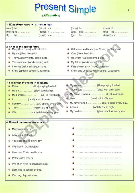 Afbeeldingsresultaten voor Present Simple Affirmative Negative Worksheet