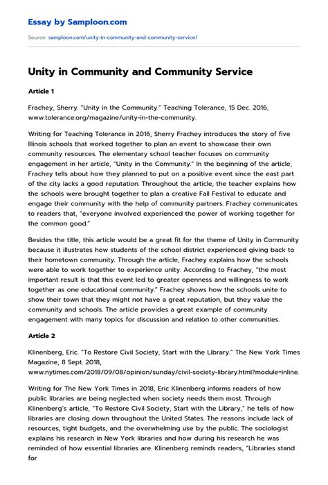 Image result for Community Unity and Service