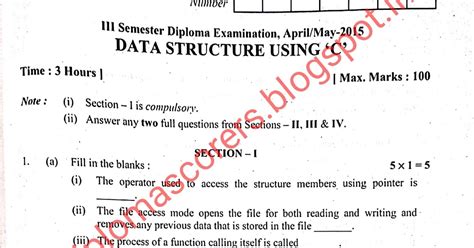 Data Structure Sem Question Paper に対する画像結果