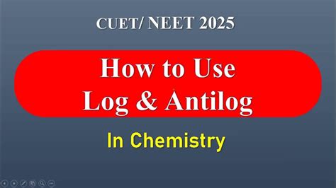 Toradh íomhá ar Antilog Examples Chemsitry