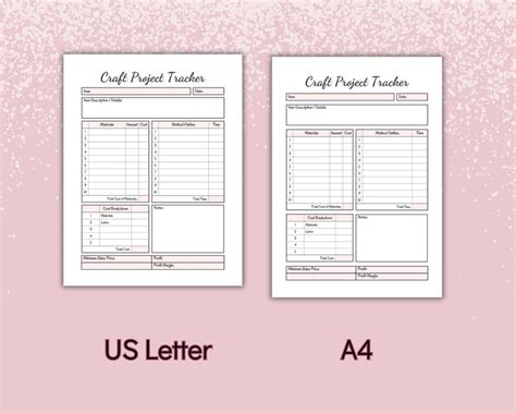 Afbeeldingsresultaten voor Craft Project Tracker Printable