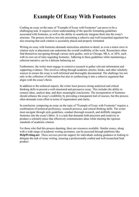 Image result for Footnote Essay Example