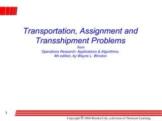 Image result for Transport Assignment Problem in Operations Research