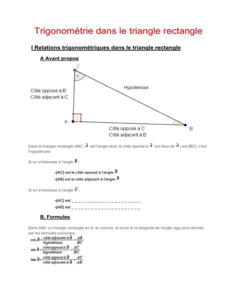 Image result for Trigonometrie Triangle Rectangle