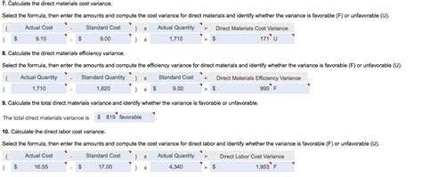 Direct Cost Variance に対する画像結果