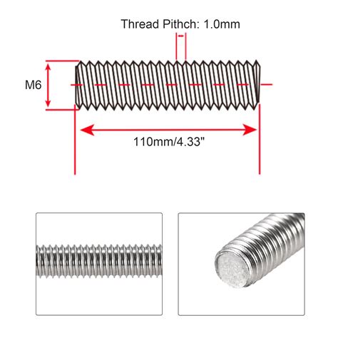 Toradh íomhá ar M6 Rod Left Hand Thread