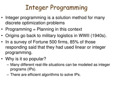 Bildergebnis für Integer Programming Structure