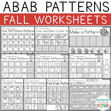 Toradh íomhá ar Abab Pattern Worksheet