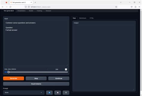 Text Generation UI に対する画像結果