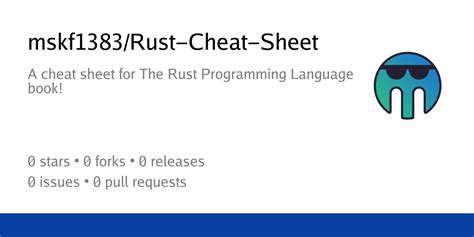 Image result for Rust Programming Language Cheat Sheet