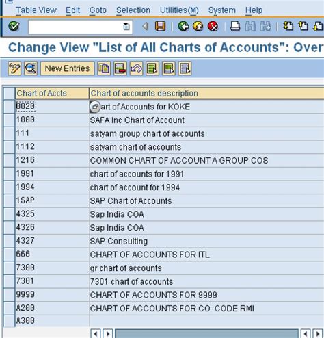 Image result for SAP Display Chart of Accounts Tcode