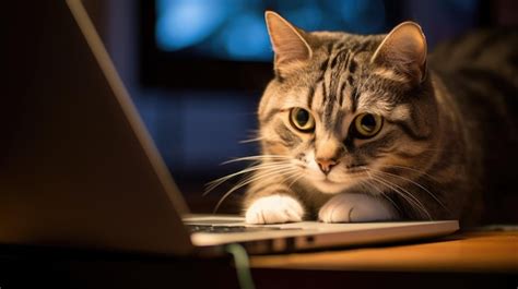 Cat Looking at Computer に対する画像結果