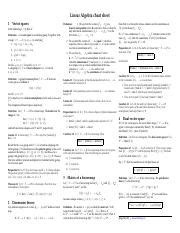 Image result for Linear Algebra Summary Sheet