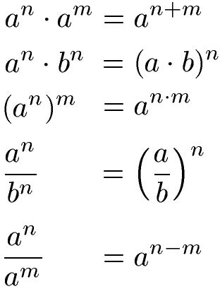 Image result for Potenzregeln Exponenten