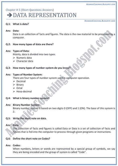 Afbeeldingsresultaten voor Data Representation in Computer Questions