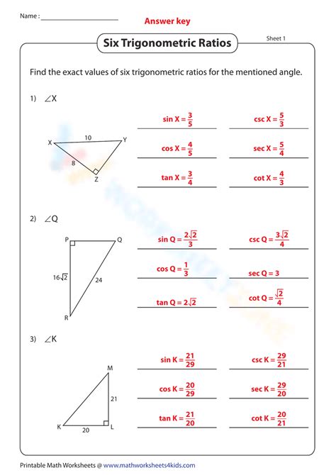 Image result for Basic Trigonometry Worksheet