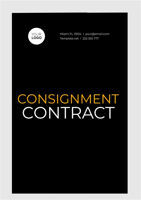 Image result for Consignment Contract Form
