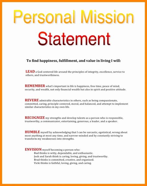 Toradh íomhá ar Personal Vision Statement Examples Leadership