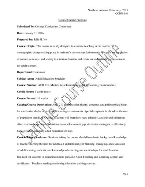 Image result for Course Outline Examples