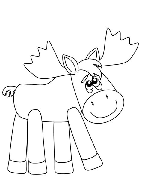 Toradh íomhá ar Moose Head Vector Coloring Page
