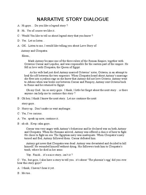 Narrative Story Dialogue | Mark Antony | Cleopatra