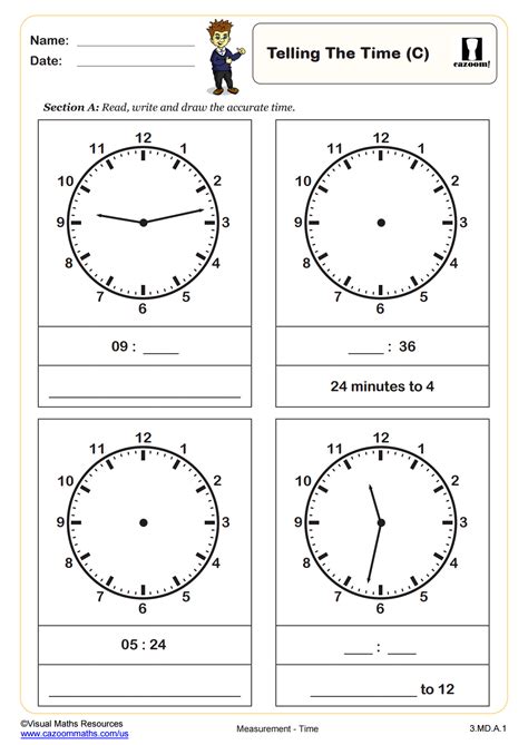 3rd Grade Math Worksheets Time に対する画像結果