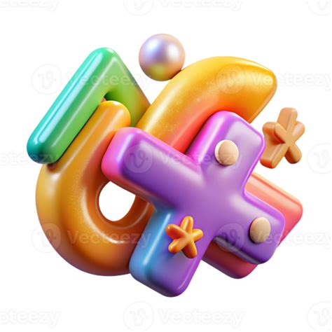 beautiful artistic Colorful Math Symbols Transparent for Educational ...