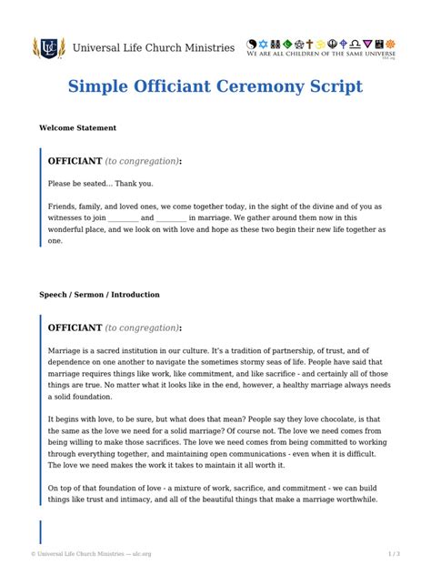 Image result for Wedding Officiant Script