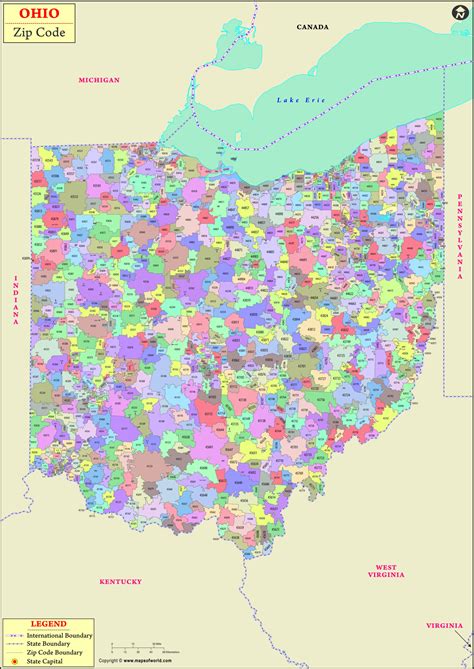 Toradh íomhá ar Ohio Area Code Map