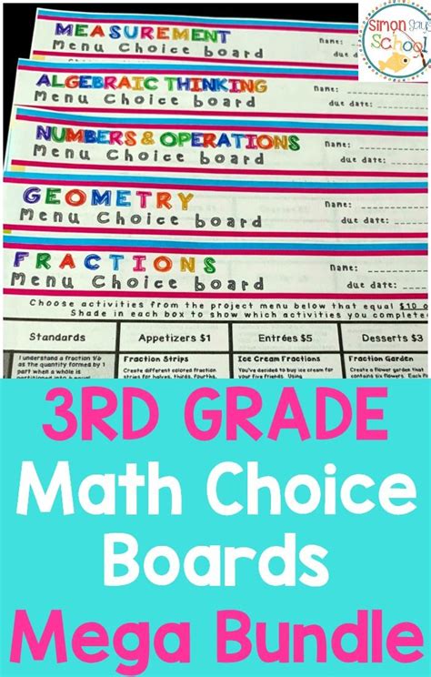 Image result for 3rd Grade Math Projects