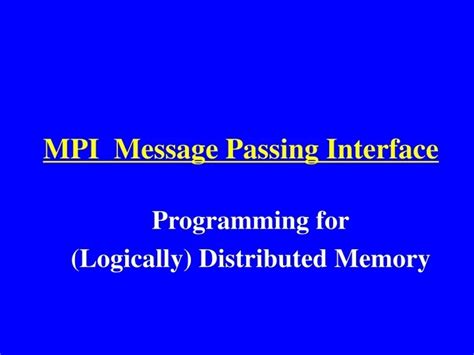 Image result for MPI Message Passing