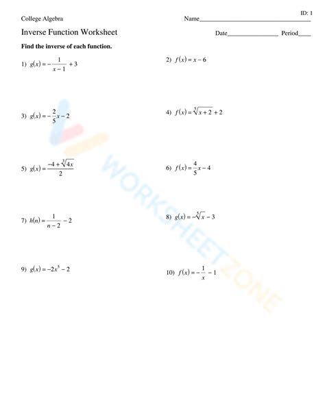 Inverse Functions Practice に対する画像結果
