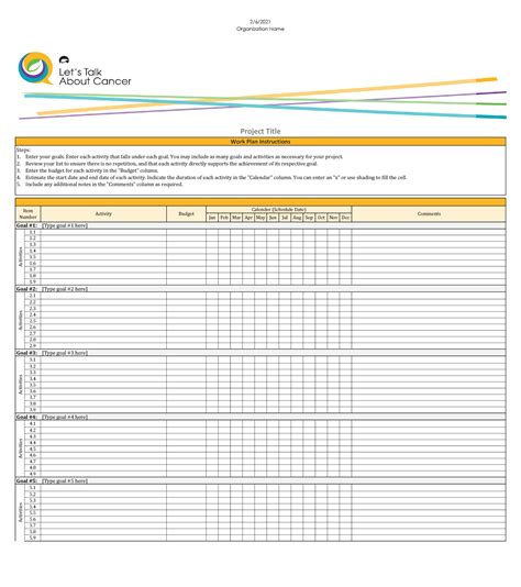 Image result for Program Work Plan Template