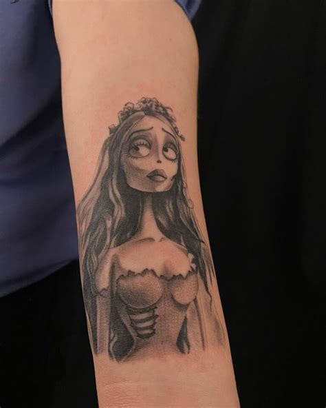 26 Dark, Romantic And Magical Corpse Bride Tattoos For Tim Burton Fans