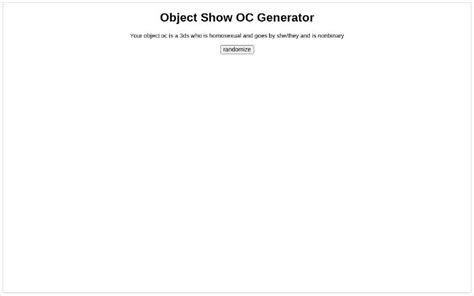 Image result for Object OC Generator