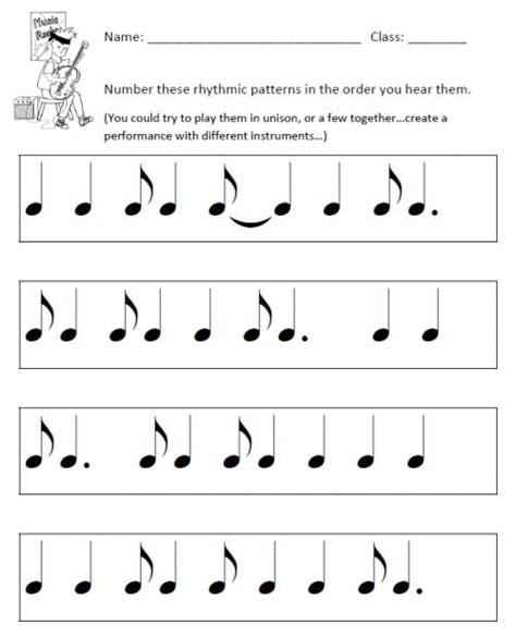 Image result for Rhythmic Pattern Worksheet