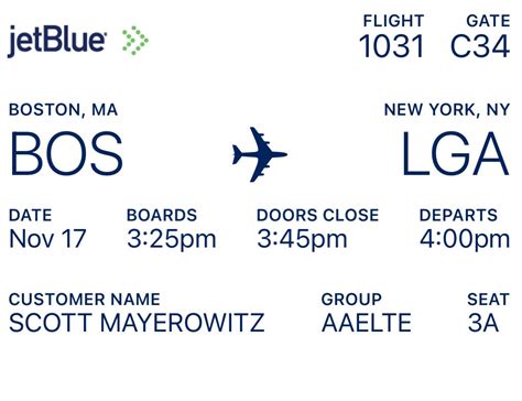 Afbeeldingsresultaten voor JetBlue Boston Boarding Pass