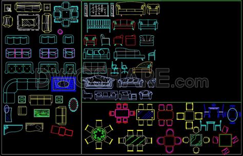 226.CAD Blocks Furniture For Living Room