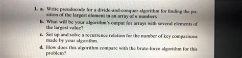 Image result for Divide and Conquer Algorithm in Pseudocode