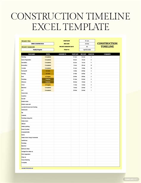 Image result for Construction Project Timeline Template Excel