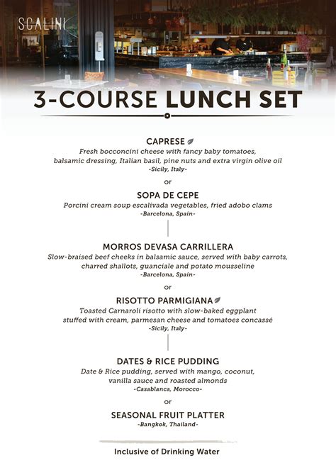 Image result for Formal 3 Course Menu