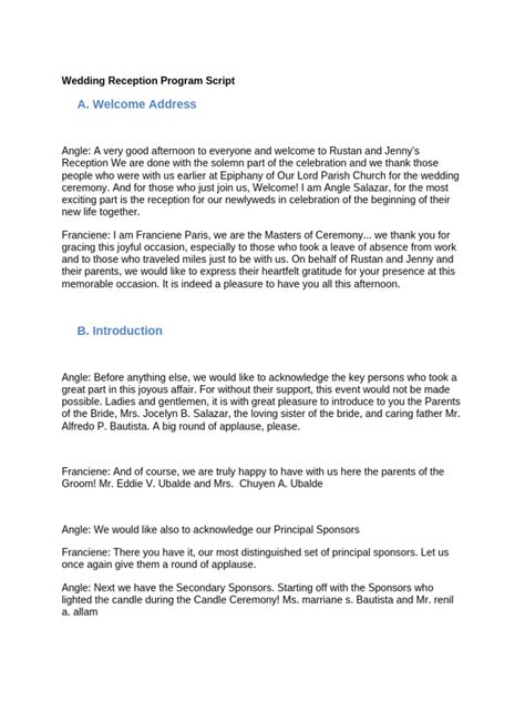 Résultat d’images pour Wedding Reception Program Script Ph
