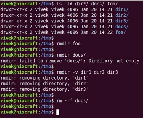 Afbeeldingsresultaten voor Delete Directory Linux