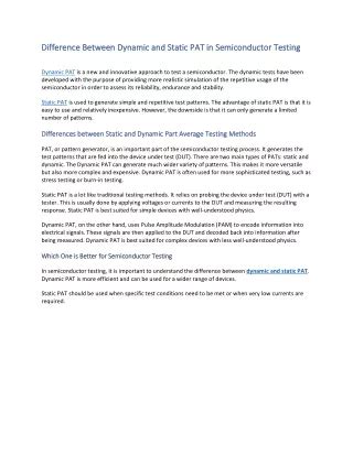 Toradh íomhá ar Difference Between Dynamic and Static Test