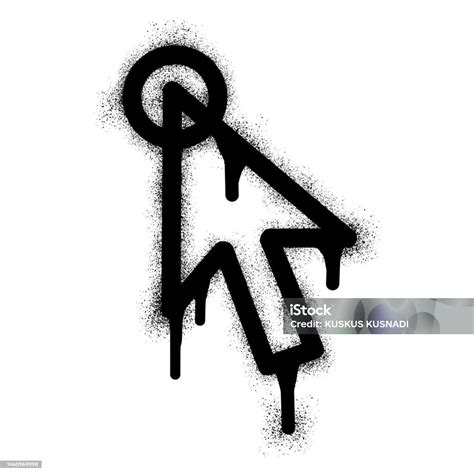 Mouse Cursor Icon Graffiti With Black Spray Paint Stock Illustration ...