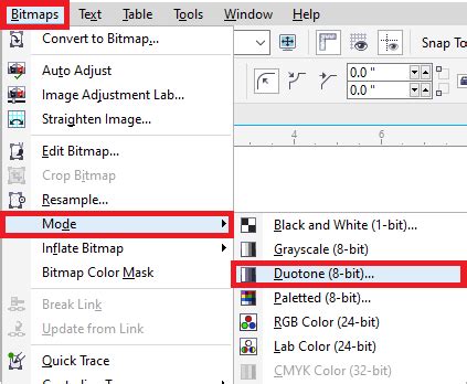 CorelDRAW Bitmaps Mode に対する画像結果