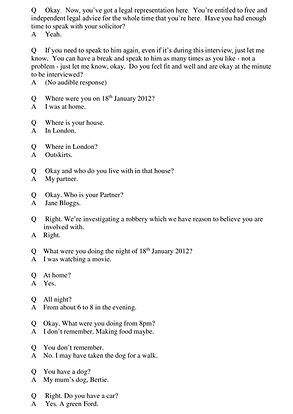 Image result for Police Interview Transcript