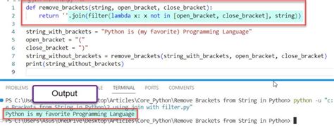 Toradh íomhá ar Python List of Brackets